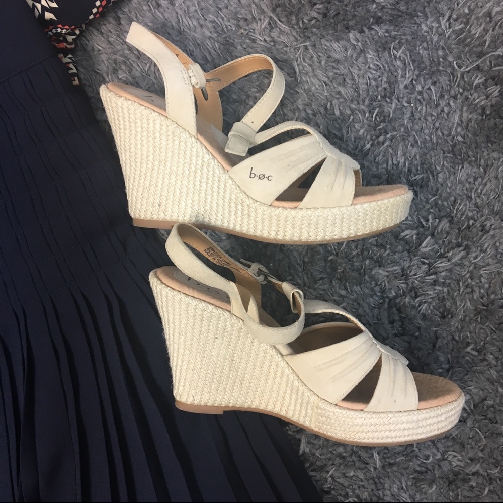 Reduced‼️BOC Leather Wedge Sandal - Picture 1 of 4